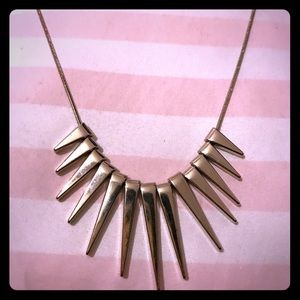 Express silver tone spike necklace